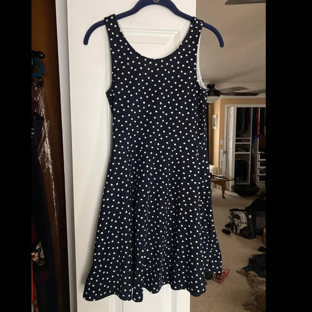 Navy Polka Dot Dress